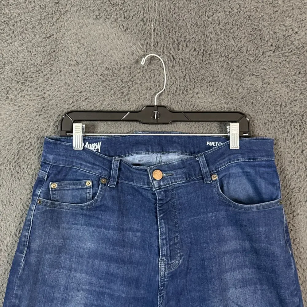 Mugsy Jeans Mens 34x30 Blue Fultons Slim Fit Stretch Dark Wash Denim Pants